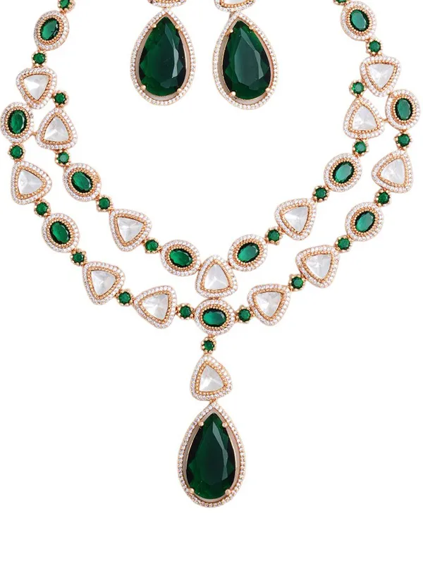 Green_Brass_Kundan_Rose_Gold__Handcrafted_Water_Resistance_CZ_Stone__Necklace_For_Women