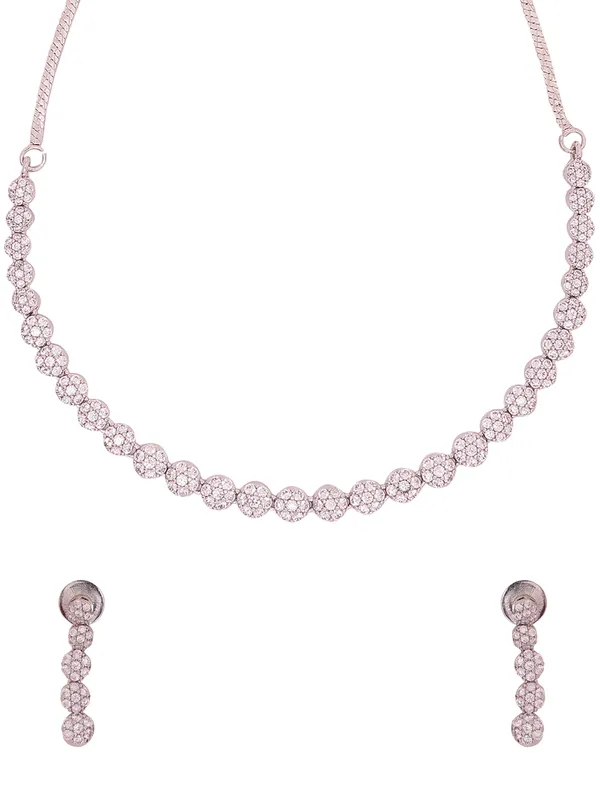White_Brass__Silver_Plated_Handcrafted_Water_Resistance_CZ_Stone__Necklace__Set_For_Women
