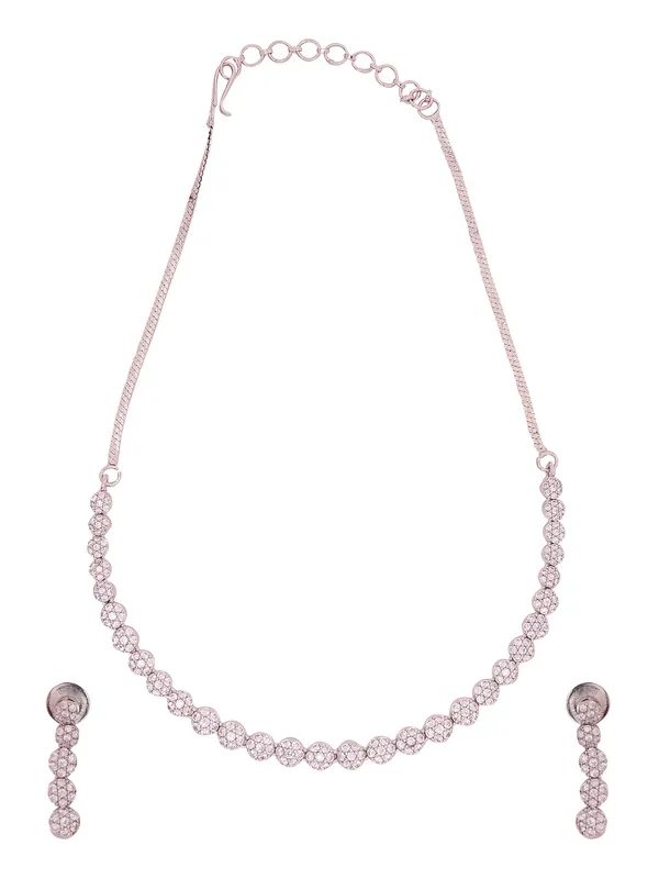 White_Brass__Silver_Plated_Handcrafted_Water_Resistance_CZ_Stone__Necklace__Set_For_Women