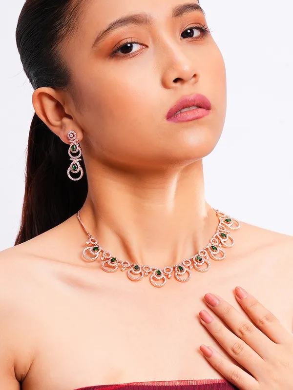 Green_Brass__Rose_Gold__Handcrafted_Water_Resistance_CZ_Stone__Necklace__Set_For_Women