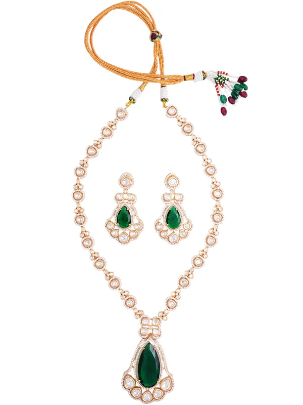 Green_Brass_Kundan__Rose_Gold__Handcrafted_Water_Resistance_CZ_Stone__Necklace__Set_For_Women