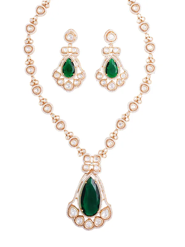 Green_Brass_Kundan__Rose_Gold__Handcrafted_Water_Resistance_CZ_Stone__Necklace__Set_For_Women