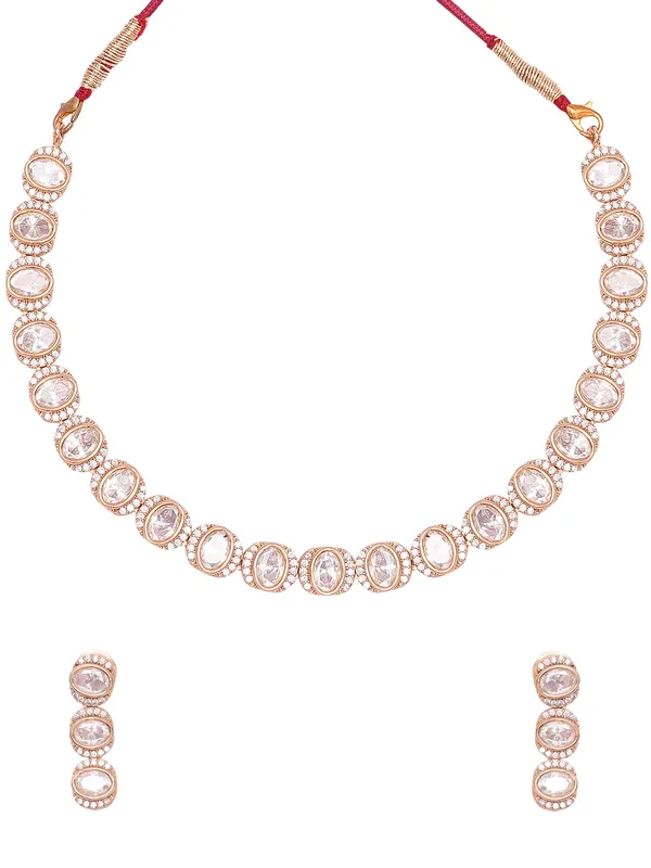 White_Brass_Kundan__Silver_Plated_Handcrafted_Water_Resistance_CZ_Stone__Necklace__Set_For_Women