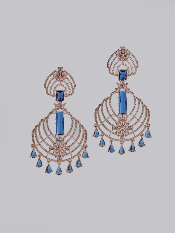Blue_Brass_Rose_Gold__Handcrafted_Water_Resistance_CZ_Stone__Earrings_For_Women