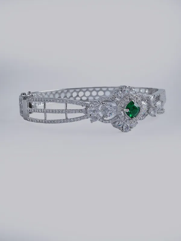 Green_Brass_Silver_Plated_Handcrafted_Water_Resistance_CZ_Stone__Bracelet_For_Women