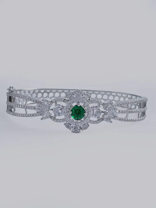 Green_Brass_Silver_Plated_Handcrafted_Water_Resistance_CZ_Stone__Bracelet_For_Women