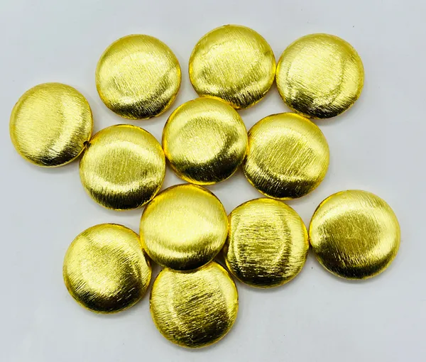 Beadwaala_8PCS_Gold_Round__Brush_Beads_25x7mm__Round_Beads_for_Jewelry_Making,_DIY_Crafts,_Necklaces_&_Ethnic_Designs"