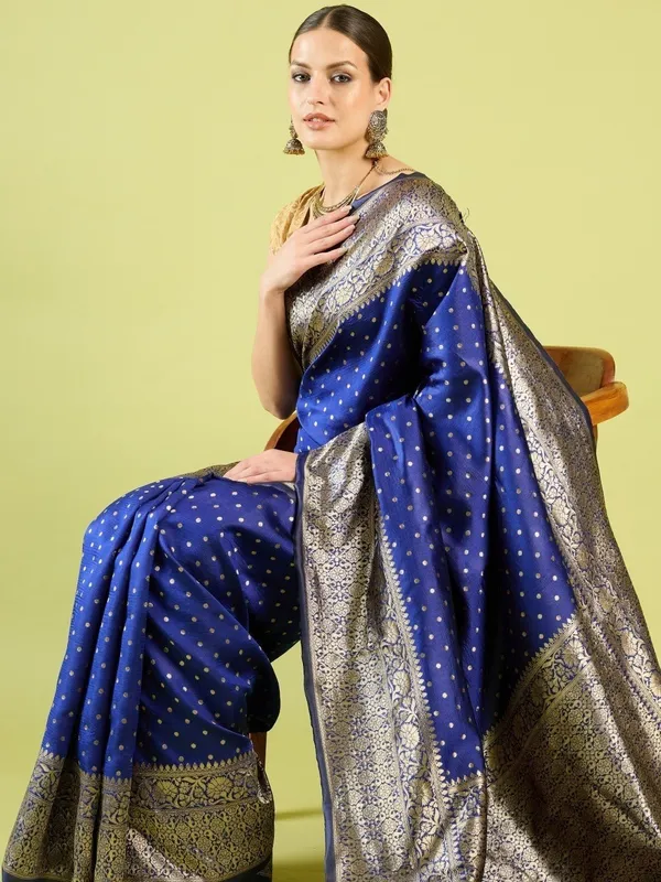 Blue_Printed_Pure_Banarasi_Regular_Saree_For_Women