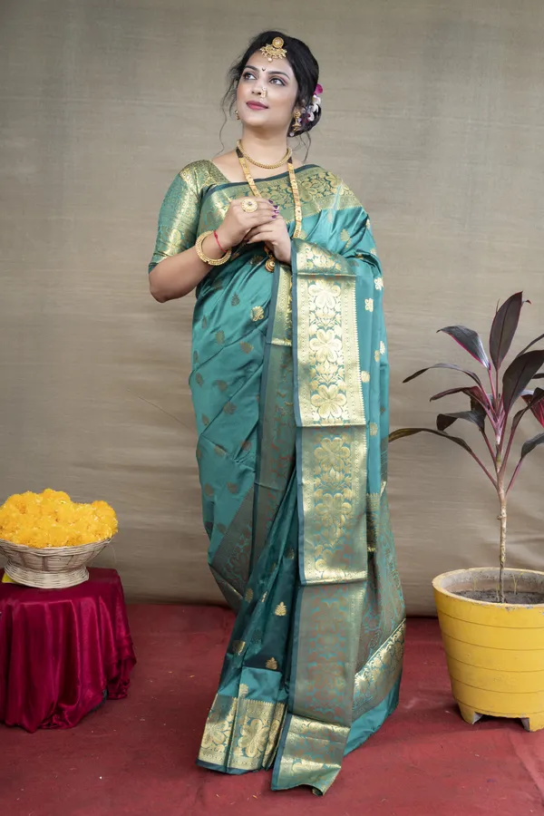 Light_Blue_Printed_Pure_Banarasi_Regular_Saree_For_Women