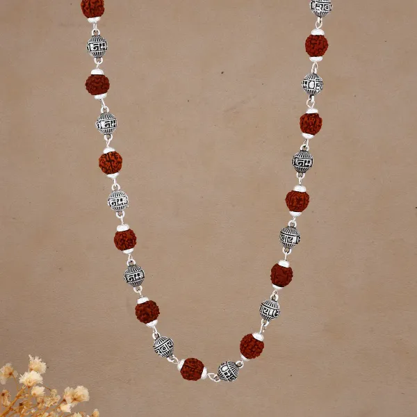 Ashtadhatu_Om_Namsevay_Panchmukhi_Rudraksha_Mala_|_24_Inch_|_7_Mm_Beads_Silver_Plated_Metal_Rudraksha_Chain