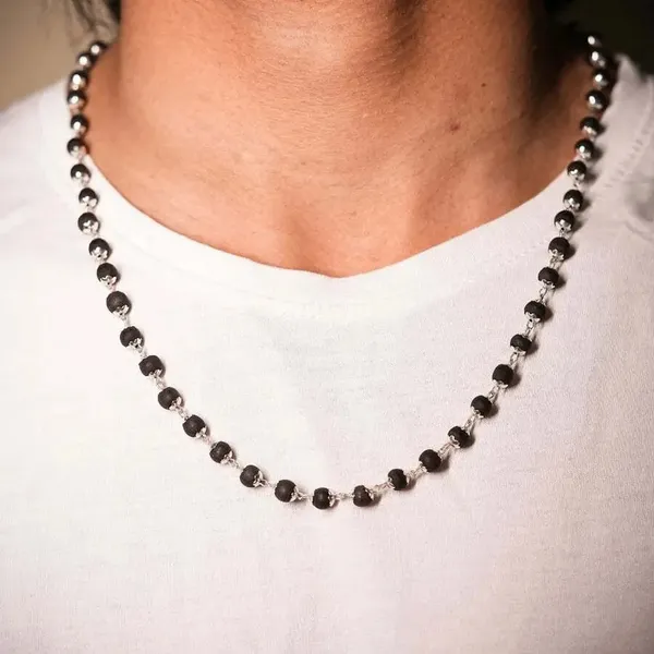 Karungali_Malai_54_Beads_7Mm_With_Silver_Cap_Authentic_Karungali_Malai_Natural_Ebony_Wood_Mala_For_Men_&_Women
