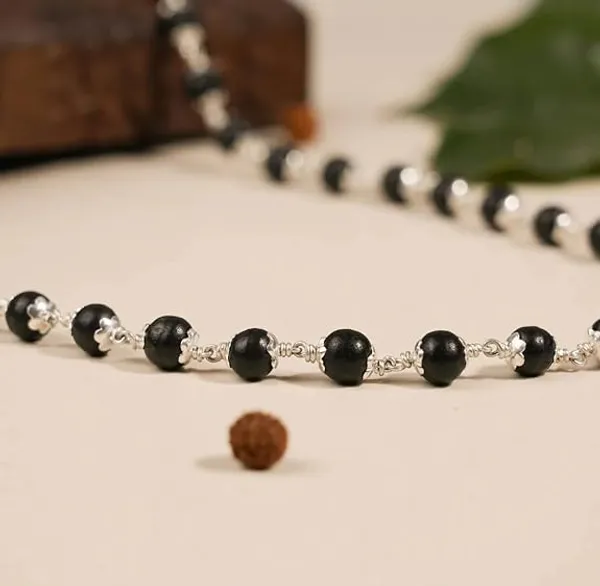 Karungali_Malai_54_Beads_7Mm_With_Silver_Cap_Authentic_Karungali_Malai_Natural_Ebony_Wood_Mala_For_Men_&_Women