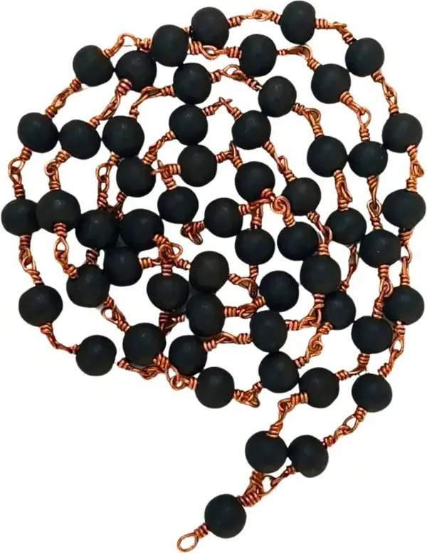 Natual_Karungali_Malai_Copper_Chain_With_Silver_Cap_(54_Beads)_|_Pure_Ebony_Mala_Metal,_Wood,_Copper_Chain