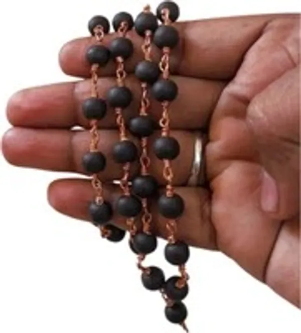 Natual_Karungali_Malai_Copper_Chain_With_Silver_Cap_(54_Beads)_|_Pure_Ebony_Mala_Metal,_Wood,_Copper_Chain