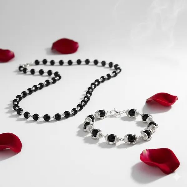 Original_Karungali_Malai_Silver_Coated_Cap_Bracelet_And_54_Beads_Mala_Combo_|_Lab_Tested_Black_Ebony_Wood