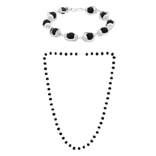 Original_Karungali_Malai_Silver_Coated_Cap_Bracelet_And_54_Beads_Mala_Combo_|_Lab_Tested_Black_Ebony_Wood