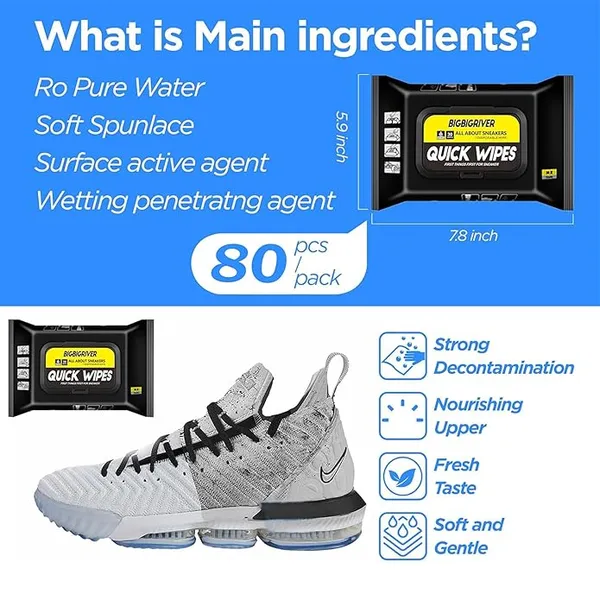 White_Disposable_Shoe_Cleaning_Wipes_For_Footwear_(Pack_Of_80)