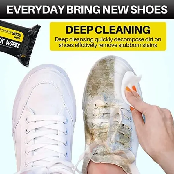 White_Disposable_Shoe_Cleaning_Wipes_For_Footwear_(Pack_Of_80)