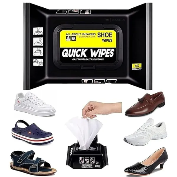 White_Disposable_Shoe_Cleaning_Wipes_For_Footwear_(Pack_Of_80)