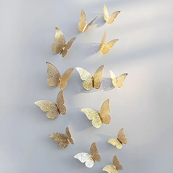Pack_Of_12_Gold_Metallic_Finish_3D_Butterfly_Wall_Stickers_|_For_Home_Decor