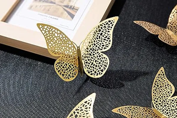 Pack_Of_12_Gold_Metallic_Finish_3D_Butterfly_Wall_Stickers_|_For_Home_Decor