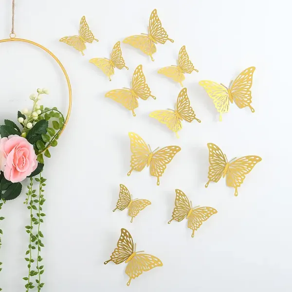 Pack_Of_12_Gold_Metallic_Finish_3D_Butterfly_Wall_Stickers_|_For_Home_Decor