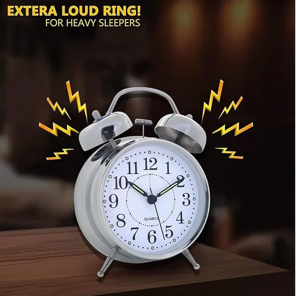 Silver_Analog_Alarm_Clock_|_For_Home_&_Office