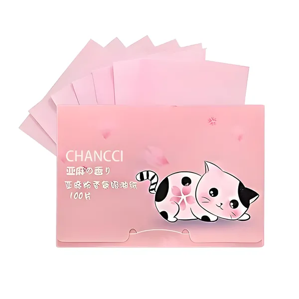 Pink_Unscented_Oil_Blotting_Sheets_For_Facial_Absorbing_Tissues_For_Unisex_(Pack_Of_100)