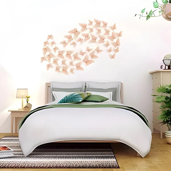 Pack_Of_12_Pink_Metallic_Finish_3D_Butterfly_Wall_Stickers_|_For_Home_Decor