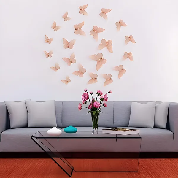 Pack_Of_12_Pink_Metallic_Finish_3D_Butterfly_Wall_Stickers_|_For_Home_Decor