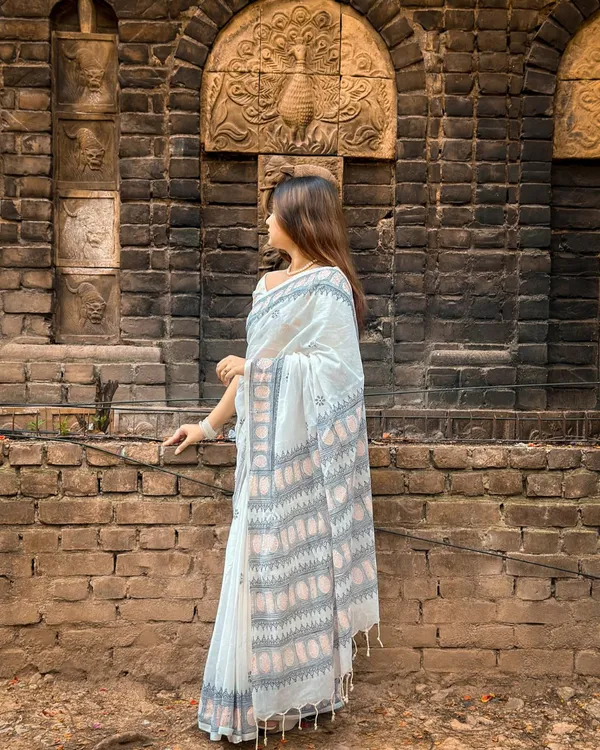 Shashi_Varna_-_Pure_White_Linen_Saree_with_Contrast_Black_Border_&_Blouse_Piece