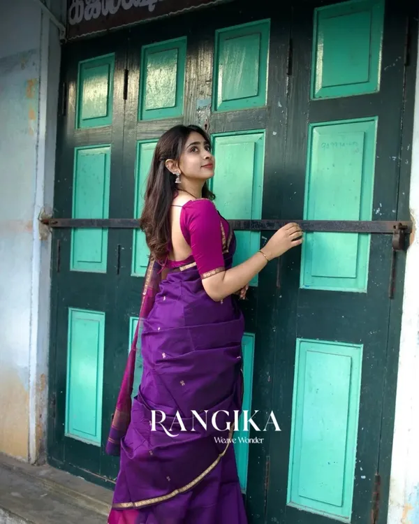 Purple__Premium_Cotton_Silk_Saree_With_Classy_Blouse_and_tassels