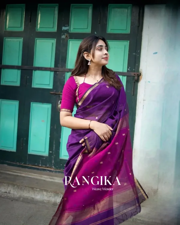 Purple__Premium_Cotton_Silk_Saree_With_Classy_Blouse_and_tassels