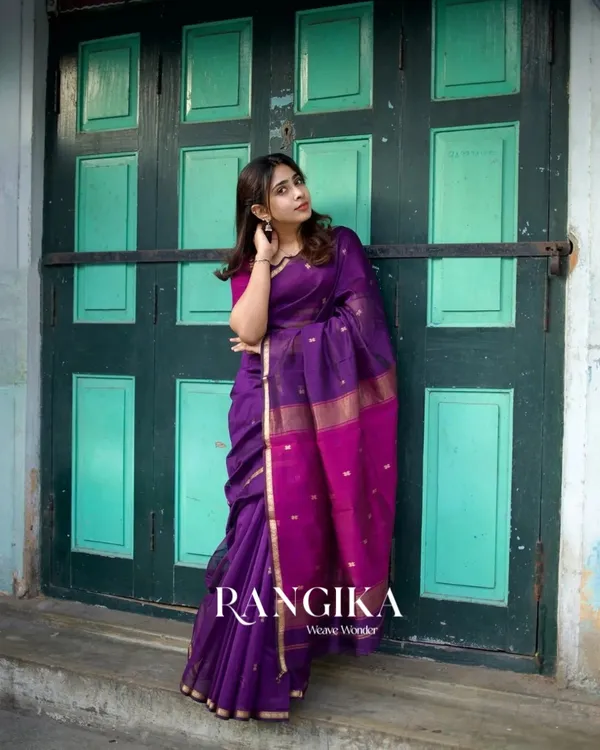 Purple__Premium_Cotton_Silk_Saree_With_Classy_Blouse_and_tassels