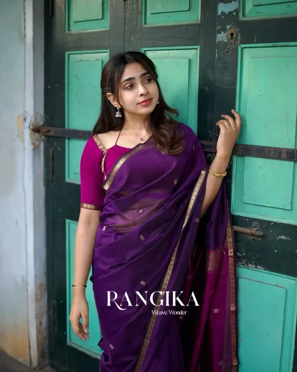 Purple__Premium_Cotton_Silk_Saree_With_Classy_Blouse_and_tassels