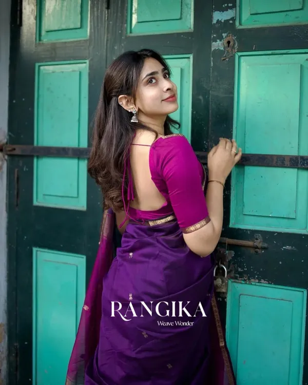 Purple__Premium_Cotton_Silk_Saree_With_Classy_Blouse_and_tassels