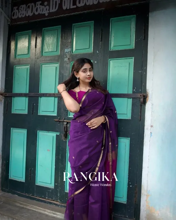 Purple__Premium_Cotton_Silk_Saree_With_Classy_Blouse_and_tassels