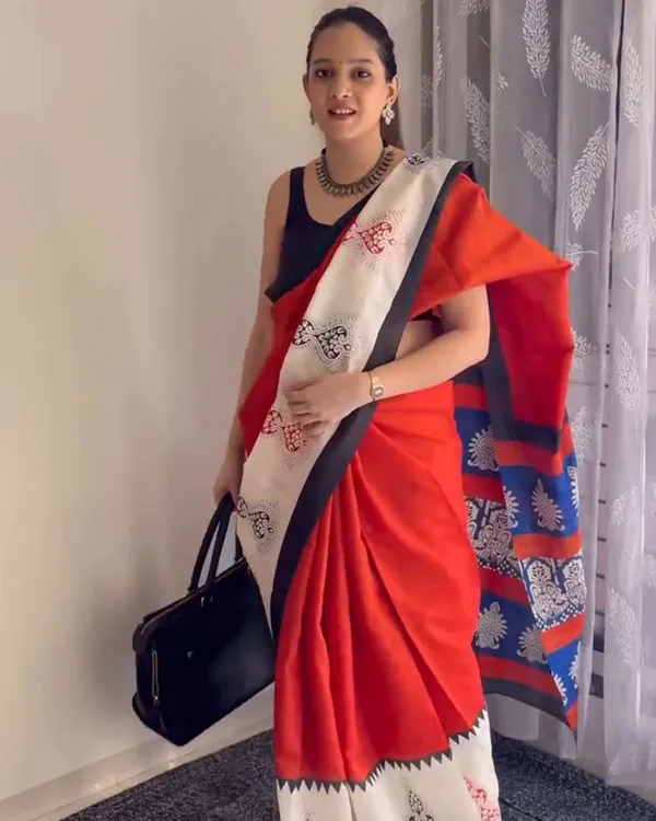 Ruby_Fade_-_Red_Linen_Saree_with_Black_Highlights_&_Blouse