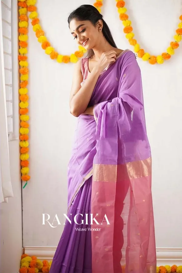 Lavender_Color_Premium_Cotton_Silk_Saree_With_Classy_Blouse_and_tassels