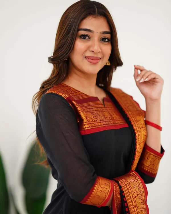 Black_Cotton_Salwar_With_Dupatta_For_Women