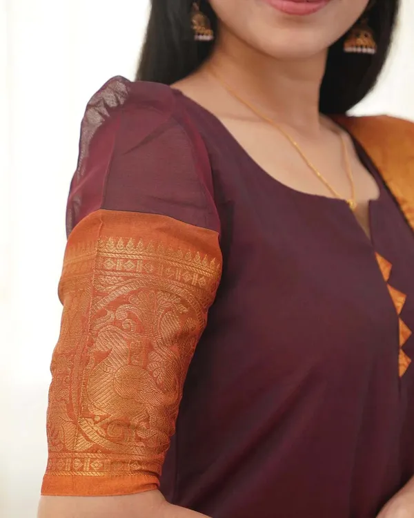 Brown_Cotton_Salwar_With_Dupatta_For_Women
