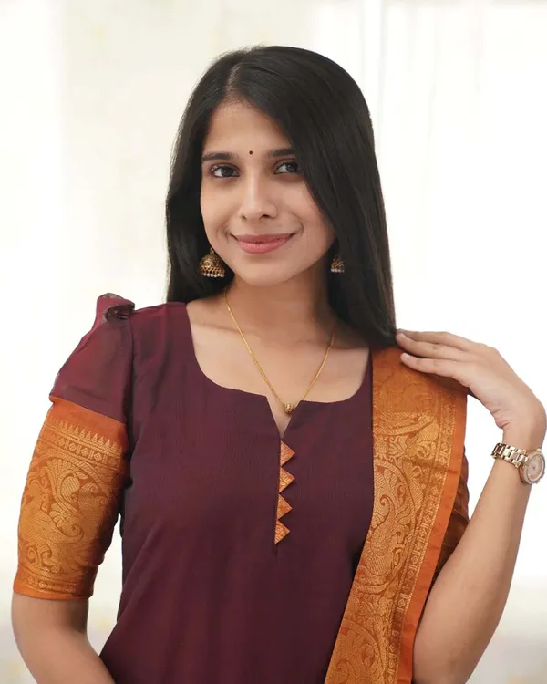 Brown_Cotton_Salwar_With_Dupatta_For_Women