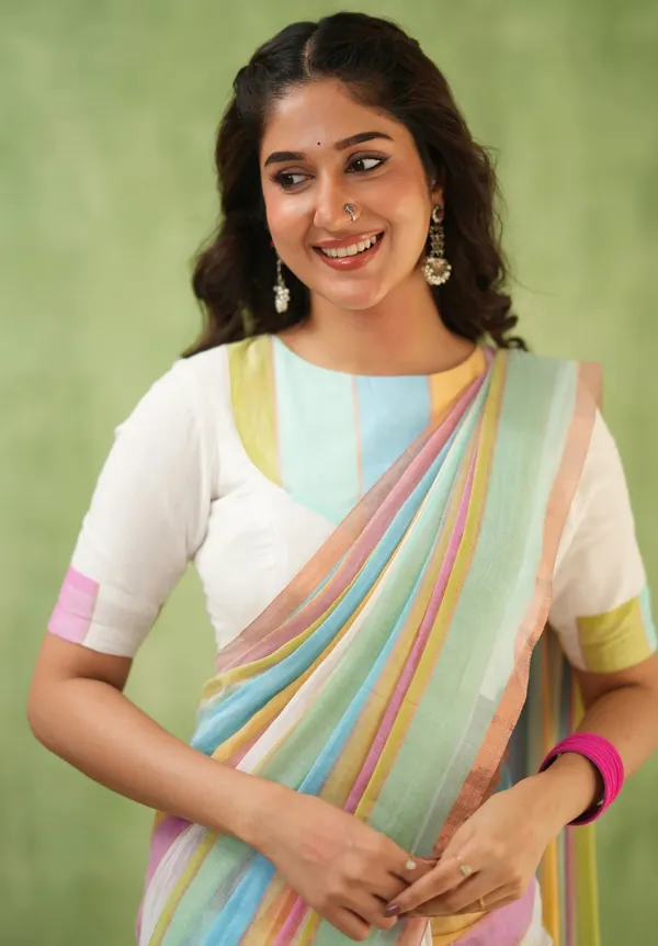 Pastel_Multicolor_Striped_Mulmul_Cotton_Saree_Saree_with_Blouse_Piece