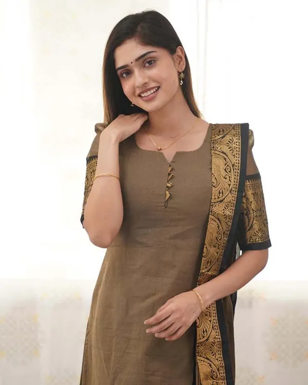Grey_Cotton_Salwar_With_Dupatta_For_Women