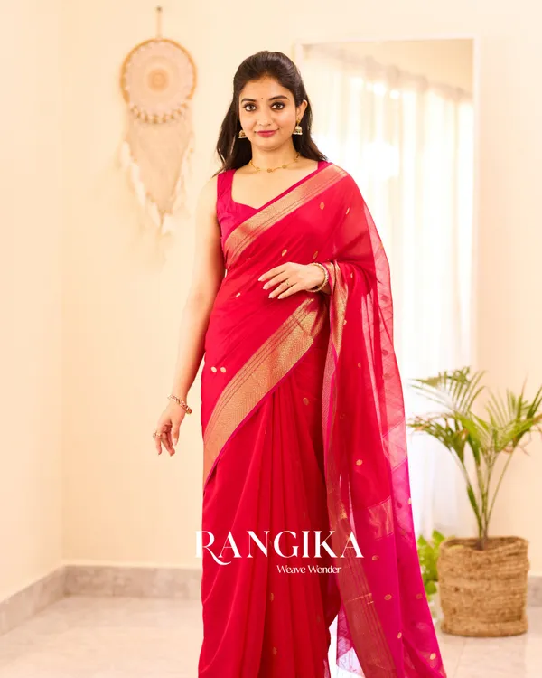 Pink_Color_Premium_Cotton_Silk_Saree_With_Classy_Blouse_and_tassels