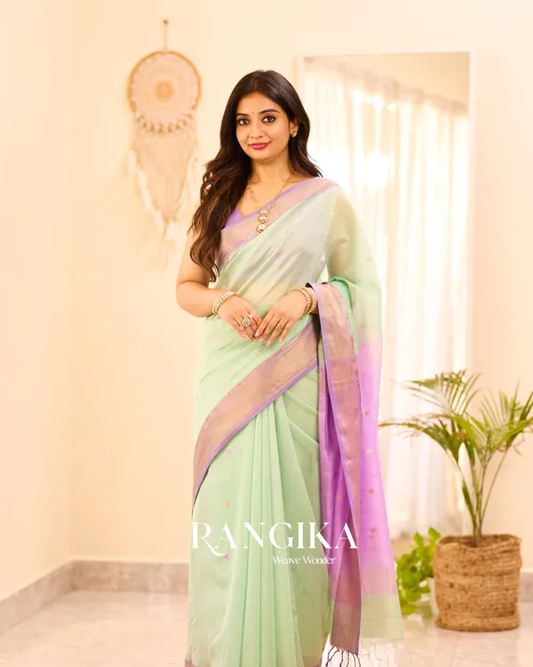 Light_Green_Color_Premium_Cotton_Silk_Saree_With_Classy_Blouse_and_tassels