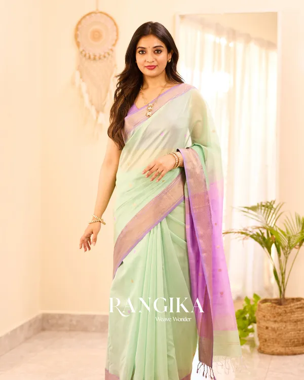 Light_Green_Color_Premium_Cotton_Silk_Saree_With_Classy_Blouse_and_tassels