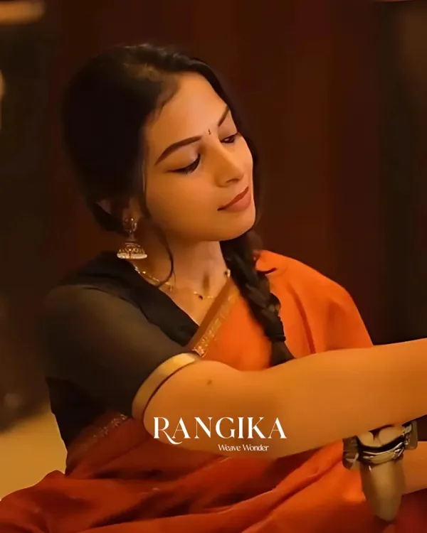 Orange_Premium_Cotton_Silk_Saree_With_Classy_Blouse_and_tassels