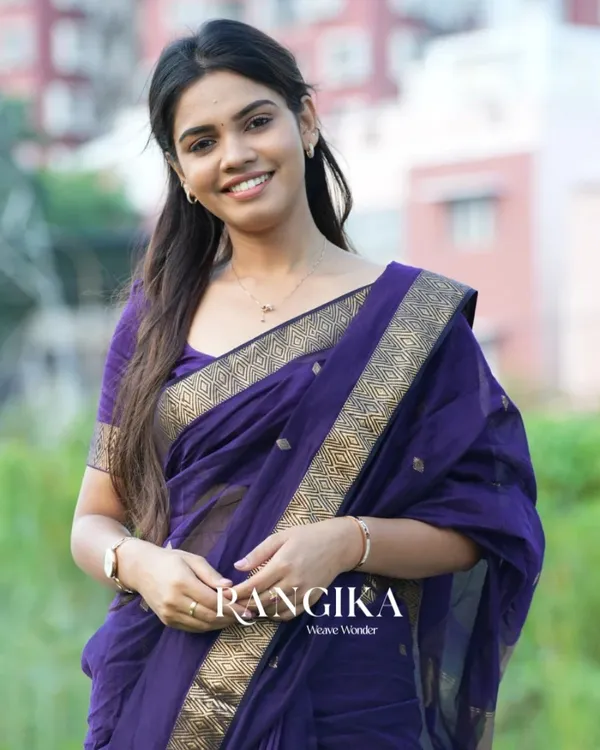 Purple_Premium_Cotton_Silk_Saree_With_Classy_Blouse_and_tassels