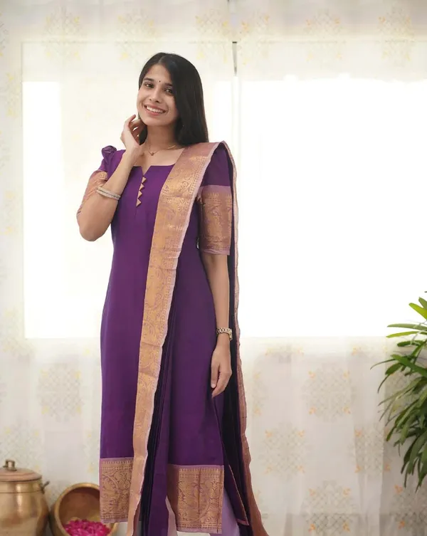 Purple_Cotton_Salwar_With_Dupatta_For_Women